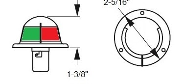 Horizontal Deck Mount LED Bow Light | Stainless Steel Bicolor
