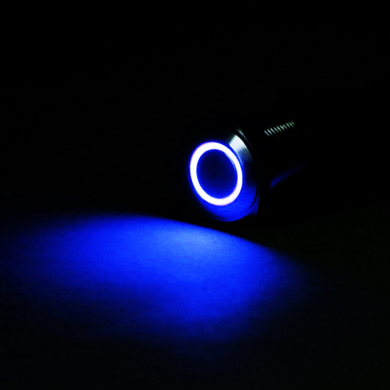 Silver Metal Stainless Steel Blue LED Illuminated Latching Pushbutton Swit T3Z5