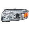 35802-UP  Chrome Projection Headlight with LED Position Light & LED Turn Signal for 2008+ fits Peterbilt 388 389 367 567 - Driver