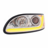 31252-UP Peterbilt 330 335 382 384 386 387 Projector Headlight With LED Dual Function Light Bar Driver