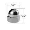 1/2" X 11/16" Chrome Die-Cast Acorn Nut Cover (50 pcs/Box)
