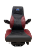 Standard Seat with Wide Cushion, Included Arms, High Back, No Heat, Synthetic Leader, Color Black & Red