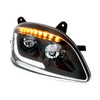 BLACK LED HEADLIGHT W/SEQUENTIAL LED TURN SIGNAL FOR PETERBILT 579 (2012-21) & 587 (2010-16) - PASSENGER