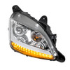 CHROME PROJECTION HEADLIGHT WITH LED POSITION LIGHT & SIGNAL FOR 2012-2021 PETERBILT 579- PASSENGER