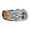 CHROME LED HEADLIGHT WITH LED TURN & POSITION LIGHT BAR FOR PETERBILT 388(2008-2015) & 389(2008-2023)- PASSENG