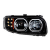 HIGH POWER 10 LED BLACKOUT HEADLIGHT WITH 6 LED TURN & 100 LED HALO FOR 2008-2023 PETERBILT 389- PASSENGER