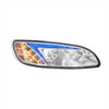 CHROME LED HEADLIGHT WITH COLOR CHANGING POSITION LIGHT BAR FOR PETERBILT 386 (2005-2015) & 387 (1999-2010) - PASSENGER