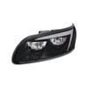 BLACK LED HEADLIGHT WITH COLOR CHANGING POSITION LIGHT BAR FOR PETERBILT 386 (2005-2015) & 387 (1999-2010) - DRIVER