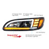 BLACK PROJECTION HEADLIGHT WITH LED SEQUENTIAL TURN & DRL FOR 2005-2015 PETERBILT 386- PASSENGER