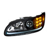 "BLACKOUT" PROJECTION HEADLIGHT WITH LED TURN & POSITION LIGHT FOR 2005-2015 PETERBILT 386- DRIVER