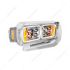 10 HIGH POWER LED "CHROME" PROJECTION HEADLIGHT ASSEMBLY W/MOUNTING ARM & TURN SIGNAL SIDE POD - PASSENGER SID
