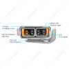 10 HIGH POWER LED "BLACKOUT" PROJECTION HEADLIGHT ASSEMBLY W/MOUNTING ARM & TURN SIGNAL SIDE POD - PASSENGER S