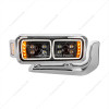 10 HIGH POWER LED "BLACKOUT" PROJECTION HEADLIGHT ASSEMBLY W/MOUNTING ARM & TURN SIGNAL SIDE POD - PASSENGER S