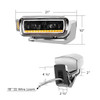 HIGH POWER LED BLACK PROJECTION HEADLIGHT ASSEMBLY WITH MOUNTING ARM & TURN SIGNAL - PASSENGER