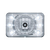 ULTRALIT - 4" X 6" Crystal Projection Headlight With 6 White LED Position Light High Beam