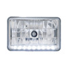 ULTRALIT - 4" X 6" Crystal Headlight With 9 LED Position Light Low Beam