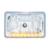 ULTRALIT - 4" X 6" Crystal Headlight With 9 LED Position Light High Beam.