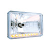 ULTRALIT - 4" X 6" Crystal Headlight With 9 LED Position Light High Beam.