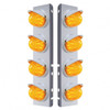 SS FRONT AIR CLEANER BRACKET WITH 8X 17 LED BEEHIVE LIGHTS & VISORS FOR PETERBILT -AMBER LED & LENS