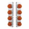 SS FRONT AIR CLEANER BRACKET WITH 8X 9 AMBER LED WATERMELON GLOLIGHT FOR PB TRUCKS -AMBER LENS