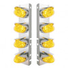 37705-UP SS FRONT AIR CLEANER BRACKET WITH 8X 19 LED WATERMELON LIGHTS & VISORS FOR PETERBILT-AMBER LED & LENS