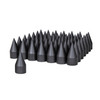 33mm X 4-1/8" Matte Black Spike Nut Covers - Thread-On (60-Pack)