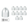 9/16" x 15/16" Chrome Plastic Bullet Nut Covers - Push-On (10-Pack)