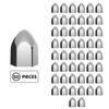 15/16" x 1 5/8" Chrome Plastic Bullet Nut Covers - Push-On (50-Pack)