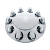 Dome Front Axle Cover With 33mm Standard Thread-On Nut Covers - Chrome (Color Box)