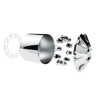 Rubicon Rear Axle Cover Kit With 33mm Thread-On Nut Covers-Chrome