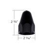 1-1/2" X 2-3/4" Matte Black Painted Plastic Bullet Nut Covers - Push-On (Color Box of 60)