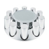 Chrome Plastic Flat Top Front Axle Cover With 33mm Standard Thread-On Tall Cylinder Nut Covers