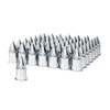 33mm X 4-3/8" Chrome Plastic V-Spike Nut Covers - Push-On (60-Pack)