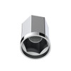 33mm X 3" Tall Chrome Plastic Hexagon Style Thread-On Nut Cover (Bulk)