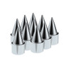 1-1/2" X 4-1/4" Chrome Plastic Stiletto Nut Covers - Push-On (10-Pack)