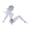 3" X 4-1/2" Chrome Sitting Lady Cutout - Facing Left