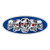 Chrome Die Cast Skull Emblem - Blue