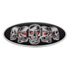 Chrome Die Cast Skull Emblem - Black