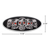 Chrome Die Cast Skull Emblem - Black