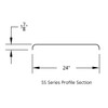 120" 430 Stainless Steel (16ga) Roll  Formed Edge Smooth Full Fender 60" Spread - SS Series (Pair)