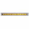 12-3/4" Stainless Light Bracket With 14 LED 12" Light Bar - Amber LED/Chrome Lens