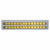 12-3/4" Stainless Light Bracket With 2X 14 LED 12" Light Bars - Amber LED/Chrome Lens