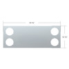 33-3/4" Stainless Steel Rear Center Light Panel With Four 4" Light Cutouts (No LP Holes)