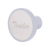 Aluminum Screw-On Air Valve Knob With Stainless Trailer Plaque - Pearl White