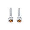 Chrome Long Dash Screw With Color Crystal For Freightliner-Copper (2-Pack)