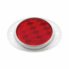 3-3/16" Round Reflector With Aluminum Mount Base - Red