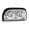 Chrome Headlight With LED Turn Signal & Light Bar For 1996-2010 Freightliner Century - Driver