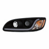Black Projection Headlight W/LED Dual Function Light Bar For PB 386 (2005-2015) & 387 (1999-2010) - Driver