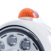 Chrome Guide 682-C Headlight 11 LED Bulb & Dual Mode LED Signal - Amber Lens