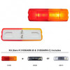 Incandescent Rectangular Fender Mount Light (Clearance/Marker) With Black Bracket - Amber & Red Lens (Bulk)
